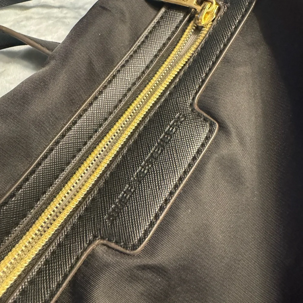 Aimee Kestenberg Black‎ Nylon Backpack with Gold Accents